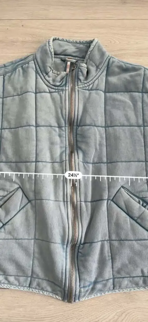Free People Dolman Quilted Denim Oversized Jacket in Moonberry Blue Size S